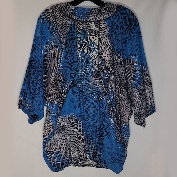S | Mira | Dolman Sleeve Beaded V-Neck Blouse - Picture 2 of 5